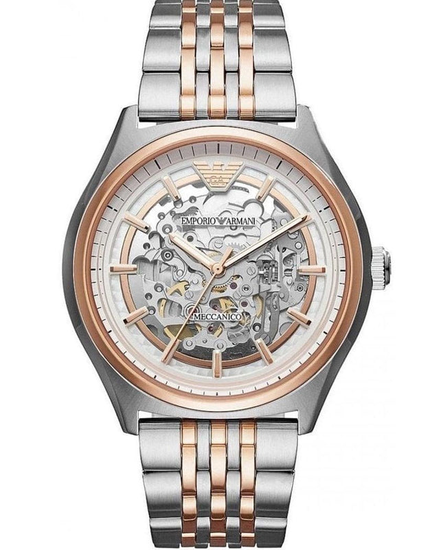  Shop Authentic Emporio Armani Meccanico White Dial Two Tone Stainless Steel Watch For Men - AR60002 - Luxxuri