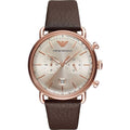  Shop Authentic Emporio Armani Aviator Grey Dial Brown Leather Strap Watch For Men - AR11106 - Luxxuri