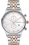  Shop Authentic Emporio Armani Chronograph White Dial Two Tone Steel Strap Watch For Men - AR0399 - Luxxuri