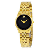  Shop Authentic Movado Museum Classic Quartz Black Dial Gold Steel Strap Watch For Women - 0607005 - Luxxuri