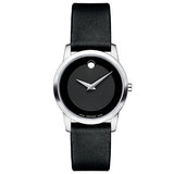  Shop Authentic Movado Museum Classic Black Dial Black Leather Strap Watch For Women - 0606503 - Luxxuri