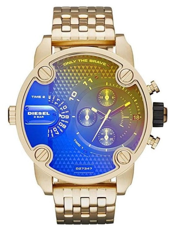  Shop Authentic Diesel Mr Daddy Blue Dial Gold Steel Strap Watch For Men - DZ7347 - Luxxuri