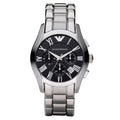  Shop Authentic Emporio Armani Valente Chronograph Black Dial Silver Stainless Steel Watch For Men - AR0673 - Luxxuri