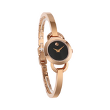  Shop Authentic Movado Rondiro 22mm Black Dial Rose Gold Steel Strap Watch For Women - 0607065 - Luxxuri