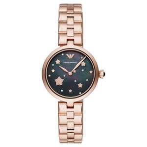  Shop Authentic Emporio Armani Arianna Black Dial Rose Gold Stainless Steel Watch For Women - AR11197 - Luxxuri