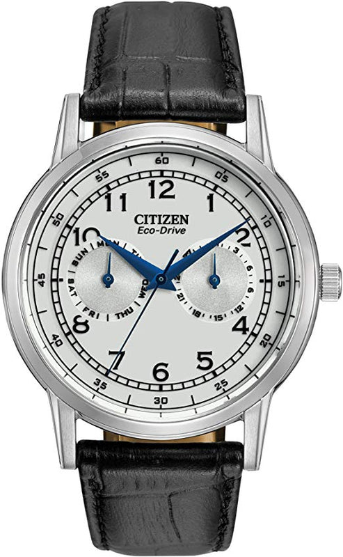  Shop Authentic Citizen Eco Drive Silver Dial Black Leather Strap Watch For Men - AO9000-06B - Luxxuri