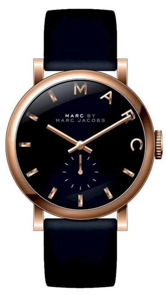  Shop Authentic Marc Jacobs Baker Black Dial Black Leather Strap Watch for Women - MBM8633 - Luxxuri