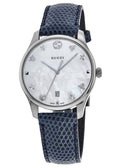  Shop Authentic Gucci G-Timeless Signature Mother of Pearl Star Dial Blue Watch For Women - YA126588 - Luxxuri