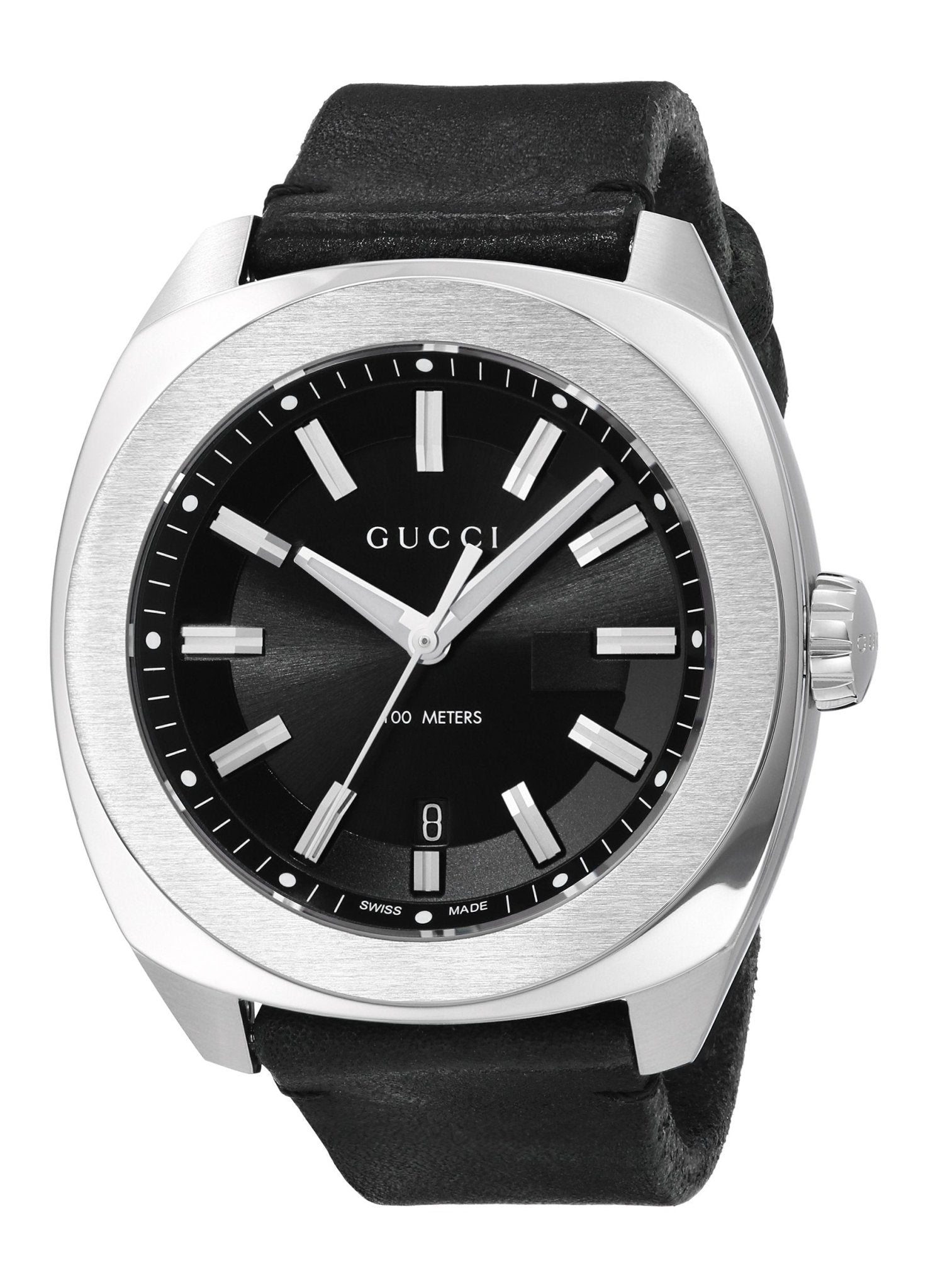  Shop Authentic Gucci GG2570 Black Dial Black Leather Strap Watch For Men - YA142206 - Luxxuri