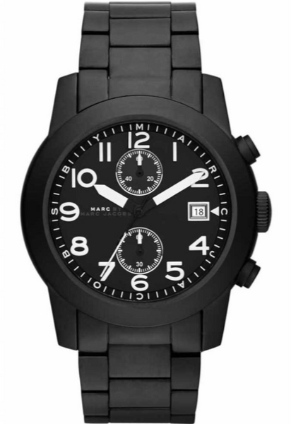  Shop Authentic Marc Jacobs Larry Chronograph Black Dial Black Steel Strap Watch for Men - MBM5052 - Luxxuri