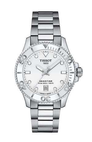  Shop Authentic Tissot Seastar 1000 Lady White Dial Silver Steel Strap Unisex Watch - T120.210.11.011.00 - Luxxuri