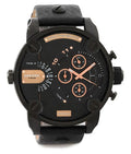  Shop Authentic Diesel Little Daddy Chronograph Black Dial Black Leather Strap Watch For Men - DZ7291 - Luxxuri
