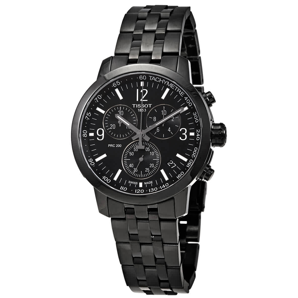  Shop Authentic Tissot PRC 200 Chronograph Black Dial Black Steel Strap Watch For Men - T114.417.33.057.00 - Luxxuri