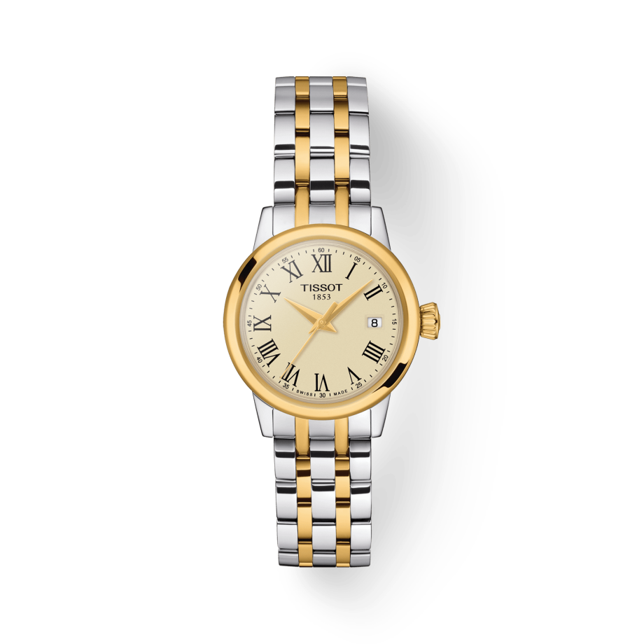  Shop Authentic Tissot Classic Dream Lady Gold Dial Two Tone Steel Strap Watch For Women - T129.210.22.263.00 - Luxxuri