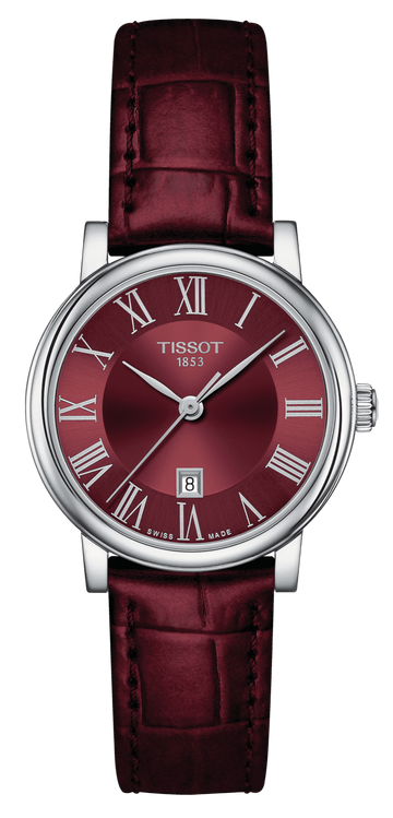  Shop Authentic Tissot Carson Premium Lady Maroon Dial Maroon Leather Strap Watch For Women - T122.210.16.373.00 - Luxxuri