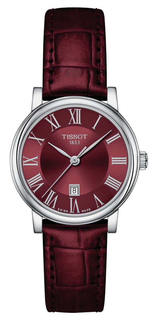  Shop Authentic Tissot Carson Premium Lady Maroon Dial Maroon Leather Strap Watch For Women - T122.210.16.373.00 - Luxxuri