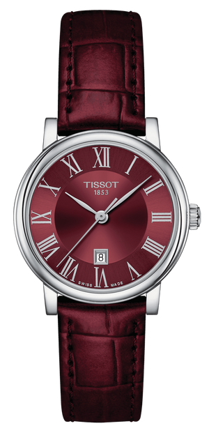  Shop Authentic Tissot Carson Premium Lady Maroon Dial Maroon Leather Strap Watch For Women - T122.210.16.373.00 - Luxxuri