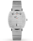  Shop Authentic Gucci Grip Quartz Silver Dial Silver Steel Strap Watch For Women - YA157401 - Luxxuri