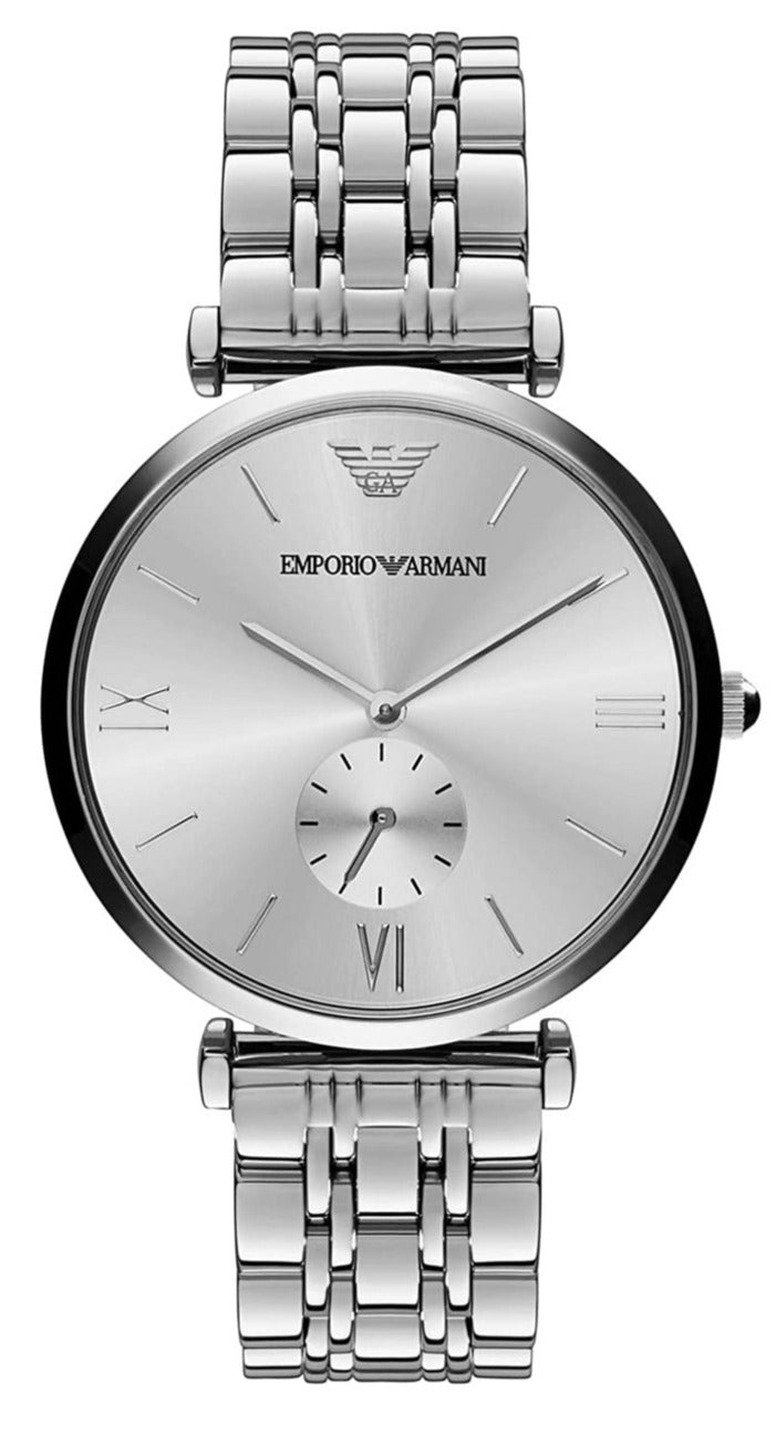  Shop Authentic Emporio Armani Classic Silver Dial Silver Steel Strap Watch For Men - AR1819 - Luxxuri