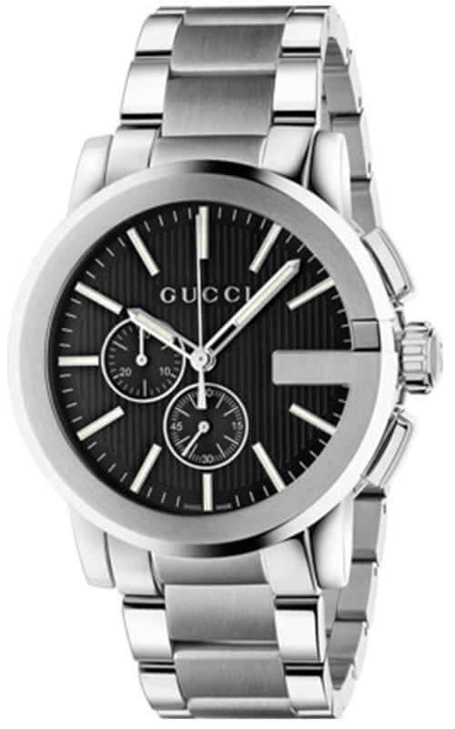  Shop Authentic Gucci G Chrono Black Dial Silver Steel Strap Watch For Men - YA101204 - Luxxuri