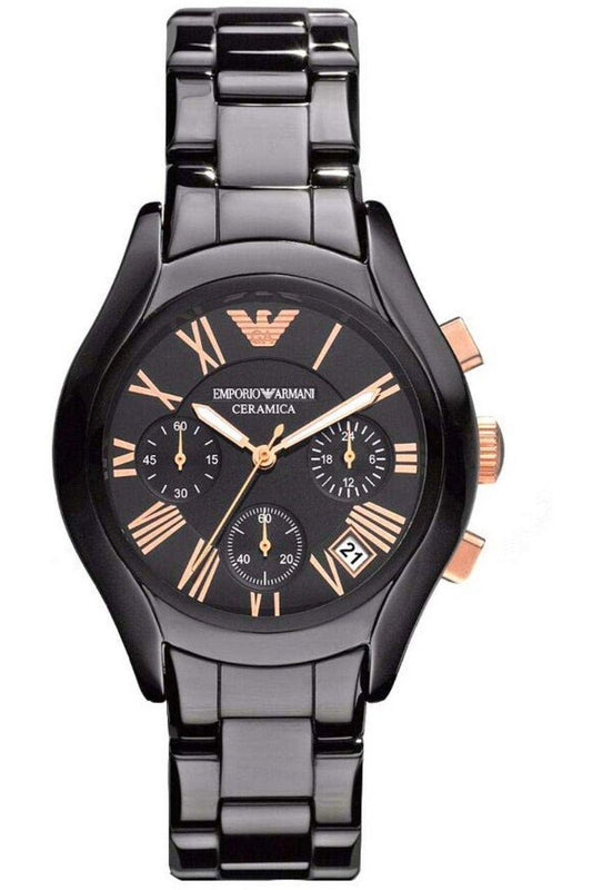  Shop Authentic Emporio Armani Chronograph Black Ceramic Stainless Steel Dial Watch For Women - AR1411 - Luxxuri