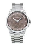  Shop Authentic Gucci G Timeless Brown Dial Silver Steel Strap Watch For Men - YA126445 - Luxxuri