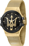  Shop Authentic Maserati Potenza Quartz Black Dial Gold Mesh Bracelet Watch For Men - R8853108006 - Luxxuri