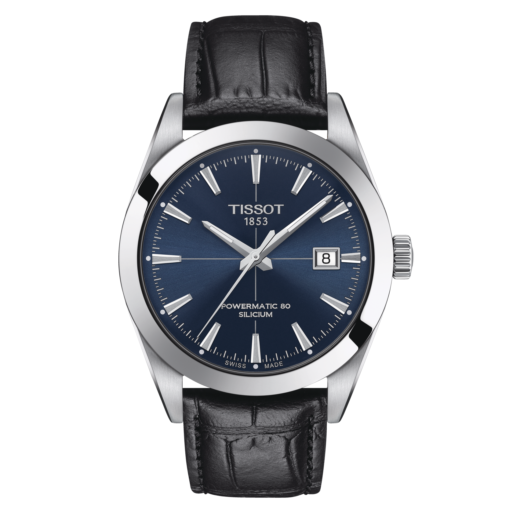  Shop Authentic Tissot Gentleman Powermatic 80 Silicium Blue Dial Black Leather Strap Watch For Men - T127.407.16.041.01 - Luxxuri