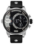  Shop Authentic Diesel Little Daddy Black Dial Black Leather Strap Watch For Men - DZ7256 - Luxxuri