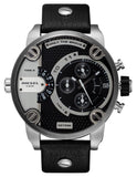  Shop Authentic Diesel Little Daddy Black Dial Black Leather Strap Watch For Men - DZ7256 - Luxxuri