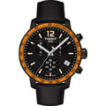 Tissot T Sport Quickster Chronograph Black Dial Black Rubber Strap Watch For Men - T095.417.36.057.01