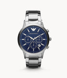 Shop Authentic Emporio Armani Renato Chronograph Blue Dial Silver Steel Strap Watch For Men - AR2448 - Luxxuri