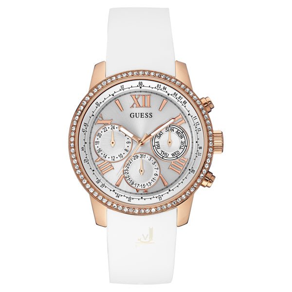  Shop Authentic Guess Sport White Dial White Rubber Strap Watch For Women - W0616L1 - Luxxuri