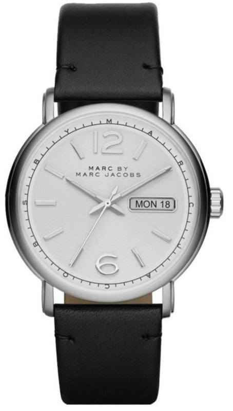  Shop Authentic Marc Jacobs Fergus White Dial Black Leather Strap Watch for Men - MBM5076 - Luxxuri