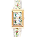  Shop Authentic Gucci G-Frame Floral Mother of Pearl Dial White Leather Strap Watch For Women - YA147407 - Luxxuri
