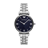  Shop Authentic Emporio Armani Gianni T Bar Dark Blue Dial Silver Stainless Steel Watch For Women - AR11091 - Luxxuri