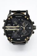  Shop Authentic Diesel Mr Daddy 2.0 Black Dial Black Leather Strap Watch For Men - DZ7348 - Luxxuri