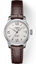 Tissot Le Locle Automatic Lady Silver Dial Brown Leather Strap Watch For Women - T41.1.113.77