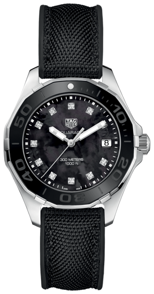  Shop Authentic Tag Heuer Aquaracer Quartz Mother of Pearl Black Dial Black NATO Strap Watch for Women - WAY131M.FT6092 - Luxxuri