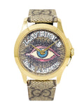  Shop Authentic Gucci G Timeless Eye Beige Dial Beige Leather Strap Watch For Men - YA1264022 - Luxxuri