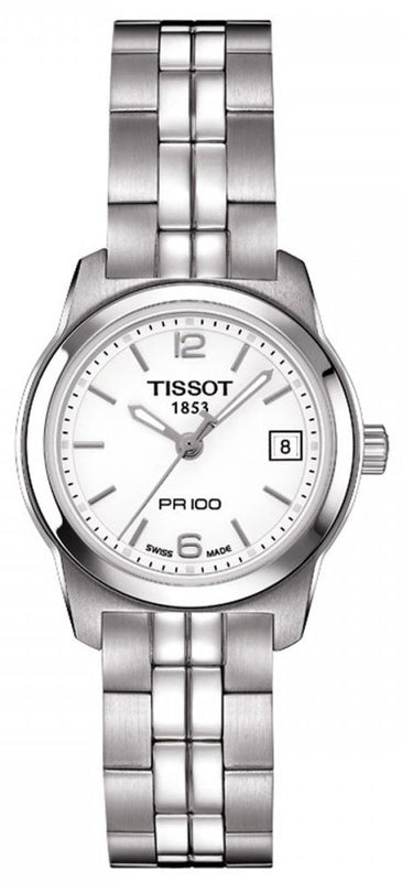  Shop Authentic Tissot T Classic PR100 Watch Ladies White Dial Stainless Steel For Women - T049.210.11.017.00 - Luxxuri