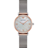  Shop Authentic Emporio Armani Retro Mother of Pearl Dial Silver Mesh Bracelet Watch For Women - AR2067 - Luxxuri