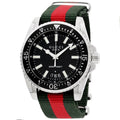 Gucci Dive Black Dial Two Tone NATO Strap Watch For Men - YA136206