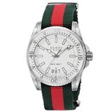  Shop Authentic Gucci Dive White Dial Red & Green Nylon Strap Watch For Men - YA136207 - Luxxuri