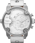  Shop Authentic Diesel Badass Chronograph White Dial White Leather Strap Watch For Men - DZ7265 - Luxxuri