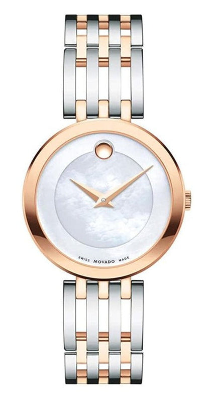  Shop Authentic Movado Esperanza Mother of Pearl Dial Two Tone Steel Strap Watch For Women - 0607114 - Luxxuri