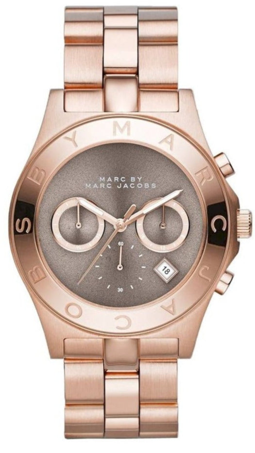  Shop Authentic Marc Jacobs Blade Chronograph Brown Dial Rose Gold Steel Strap Watch for Women - MBM3308 - Luxxuri