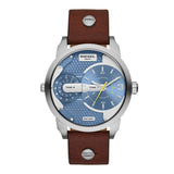  Shop Authentic Diesel Mini Daddy LIght Blue Dial Brown Leather Strap Watch For Men - DZ7321 - Luxxuri
