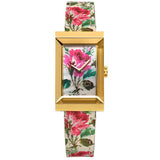  Shop Authentic Gucci G-Frame Floral Mother of Pearl Dial White Leather Strap Watch For Women - YA147406 - Luxxuri