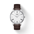 Tissot T Classic Tradition 5.5 Quartz White Dial Brown Leather Strap Watch For Men - T063.409.16.018.00
